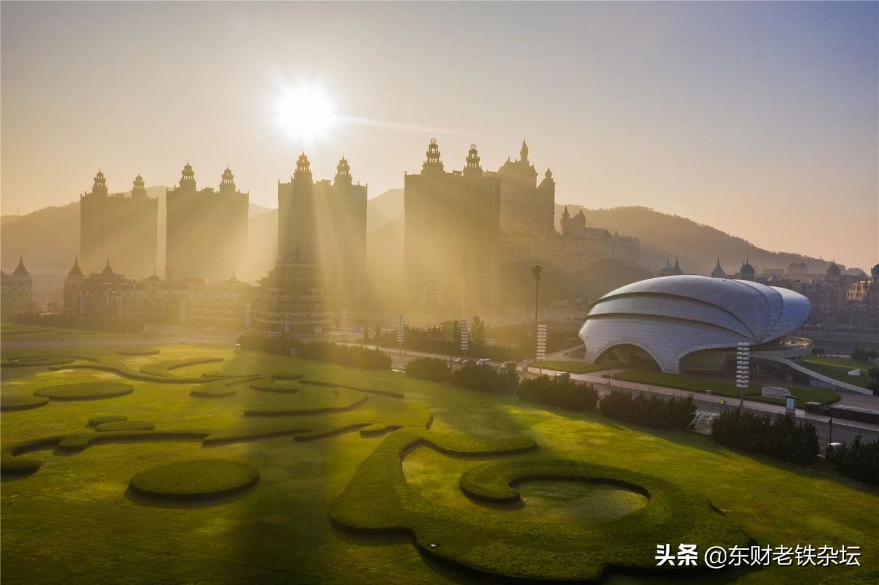 大连星海广场喷泉夜景航拍超清,航拍大连星海广场高清视频