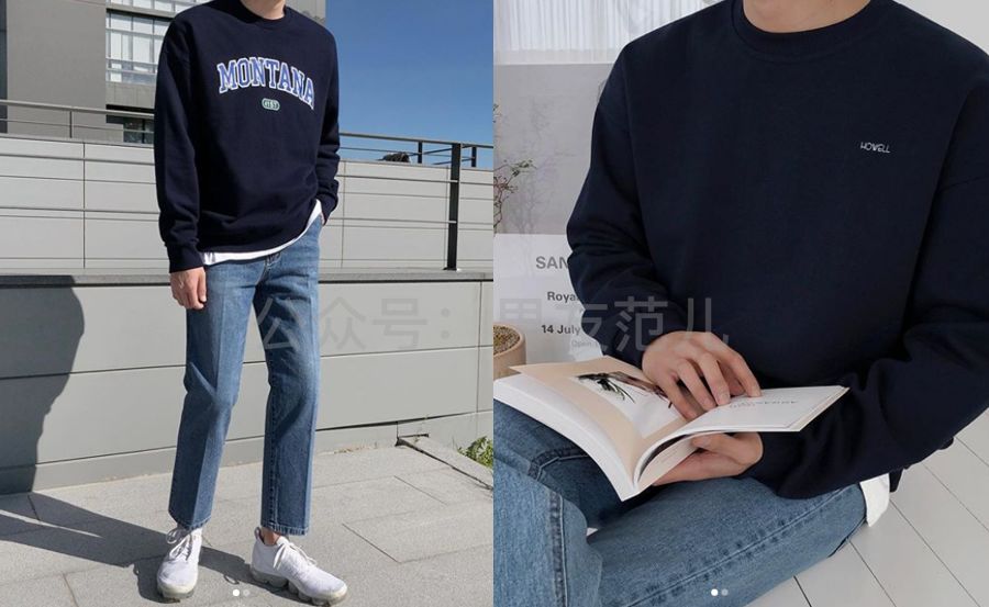 韩国范卫衣穿搭,韩系慵懒卫衣穿搭