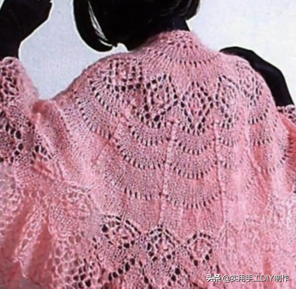 彩色蕾丝钩织披肩拼接花,晓夏手工钩编扇形花披肩