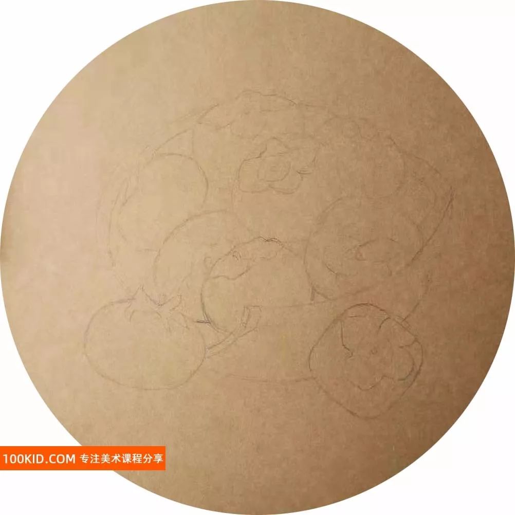 柿柿如意油画棒教学简单,柿柿如意幼儿油画棒作品