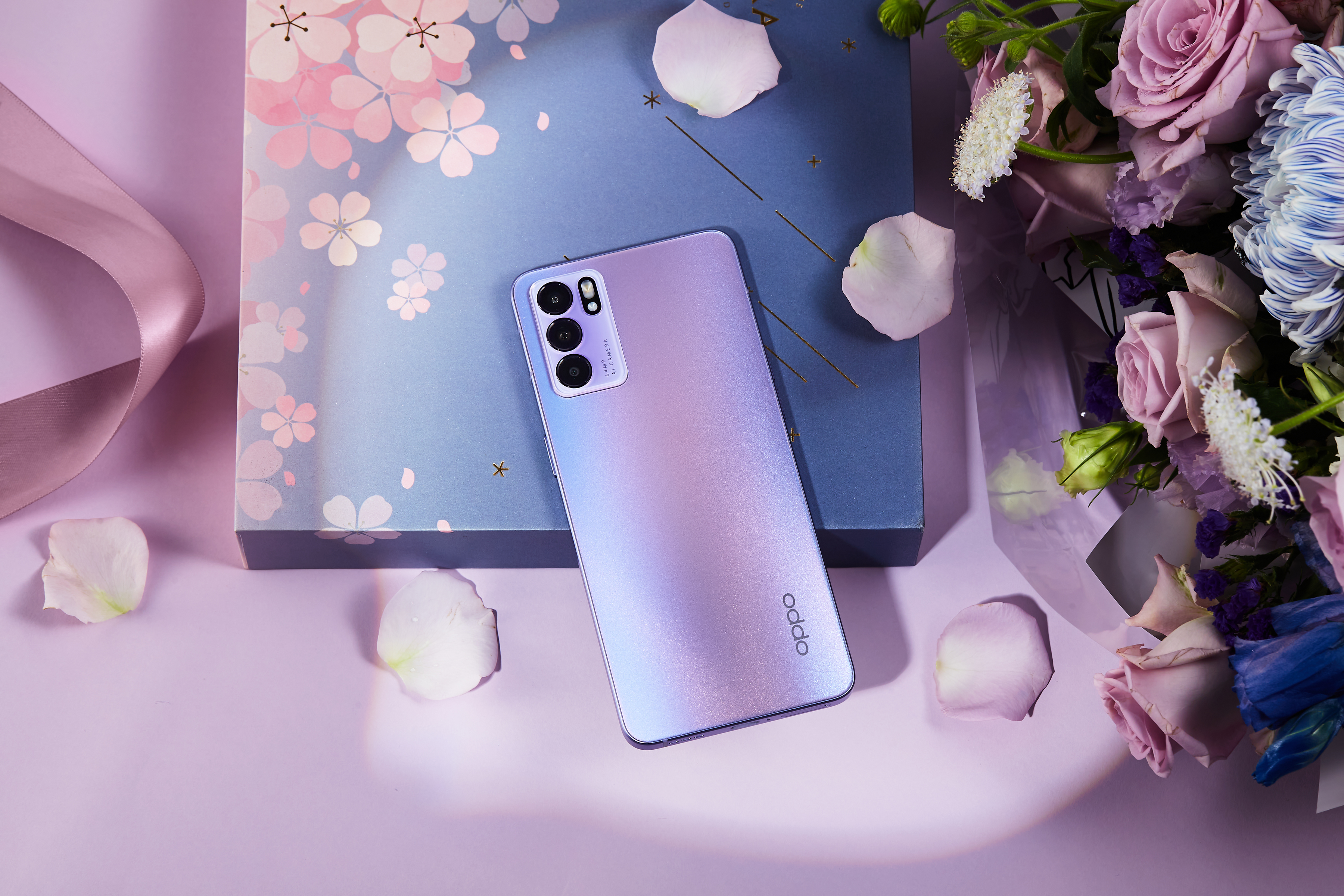 opporeno6星黛紫夏日晴海,opporeno6星黛紫汉服