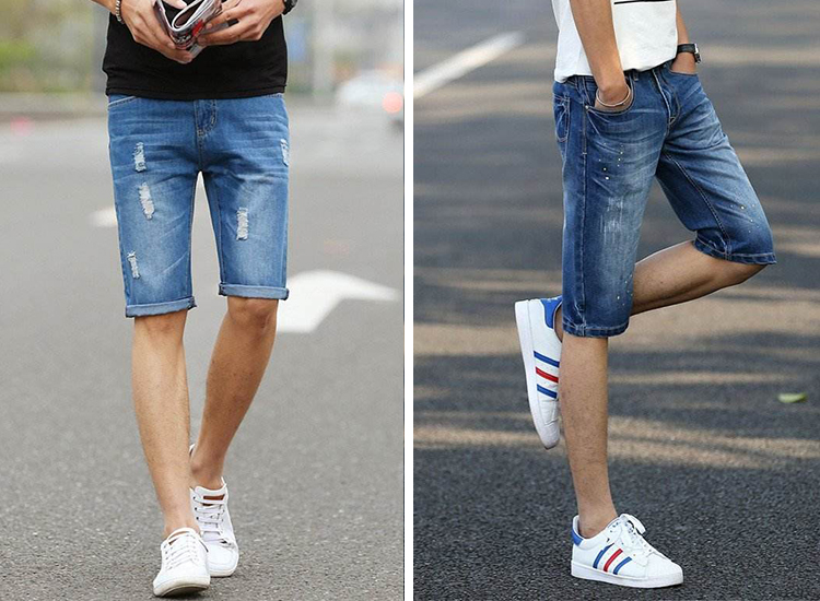 男生穿五分裤搭什么鞋,五分牛仔裤男款搭配