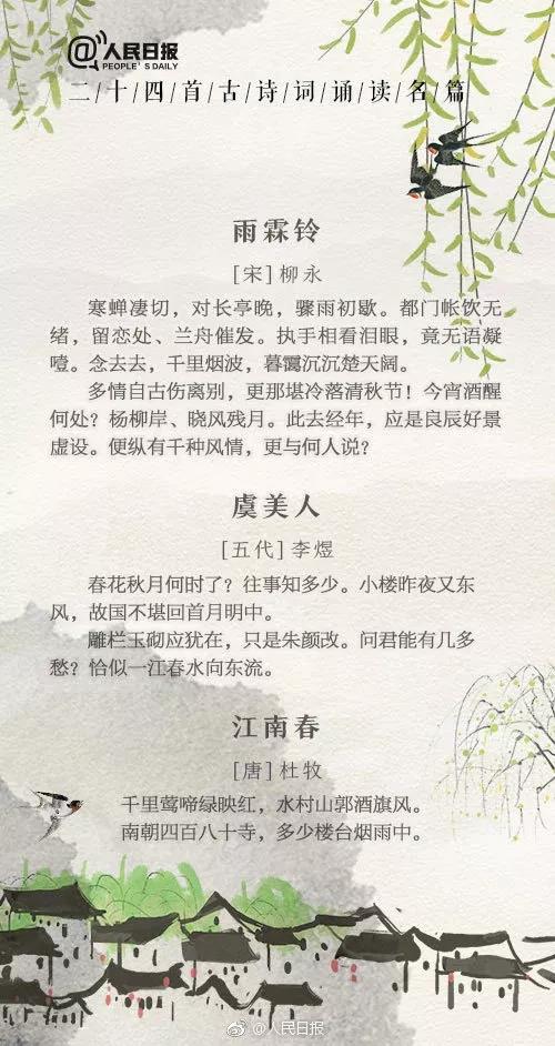 央视中小学必背58首经典古诗词,人民日报推荐100首小学生必背诗词
