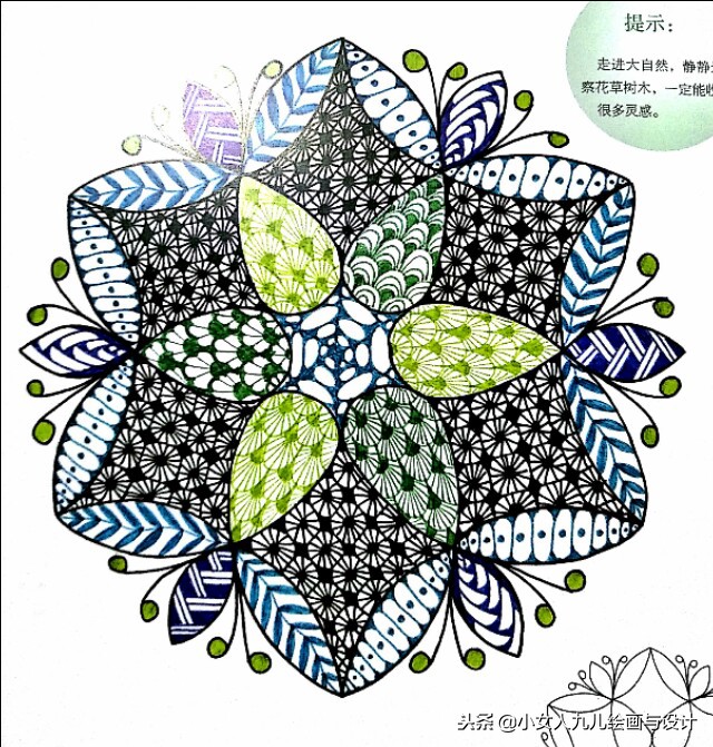 陀螺线描画,禅绕画图案大全简单易画