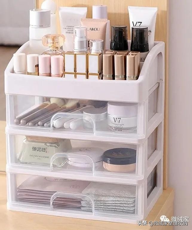 抽屉收纳化妆品整理技巧,洗手台上的化妆品怎么收纳的