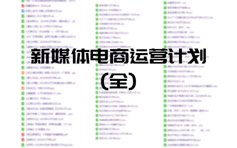 短视频直播电商新媒体运营商业计划书sop工作模板案例方案表格