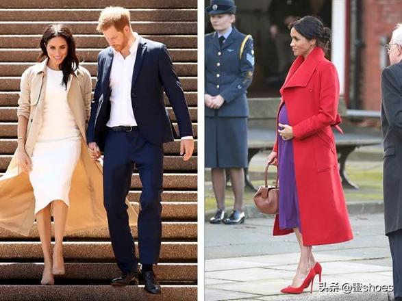 梅根穿的什么牌子高跟鞋,梅根王妃尖头红底高跟鞋图片