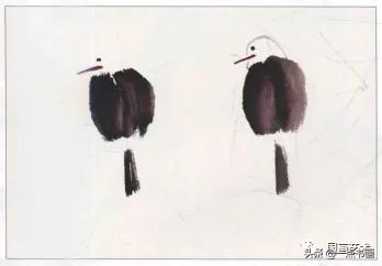 几组写意花鸟创作示范图解,国画小品写意花鸟图片欣赏