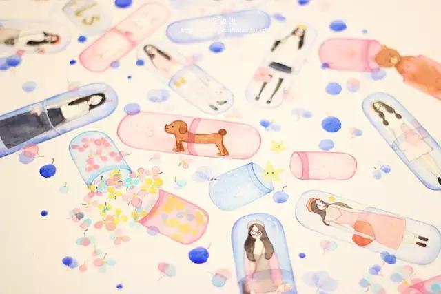 自己做ins插画卡片少女心 (少女心简单插画可爱小图案)