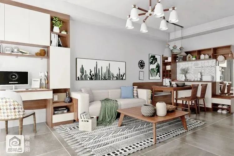 好看的客餐厅效果图,60平方客餐厅一体装修效果图大全