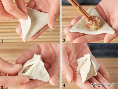 教你包水饺调馅,包猫耳朵水饺手法视频