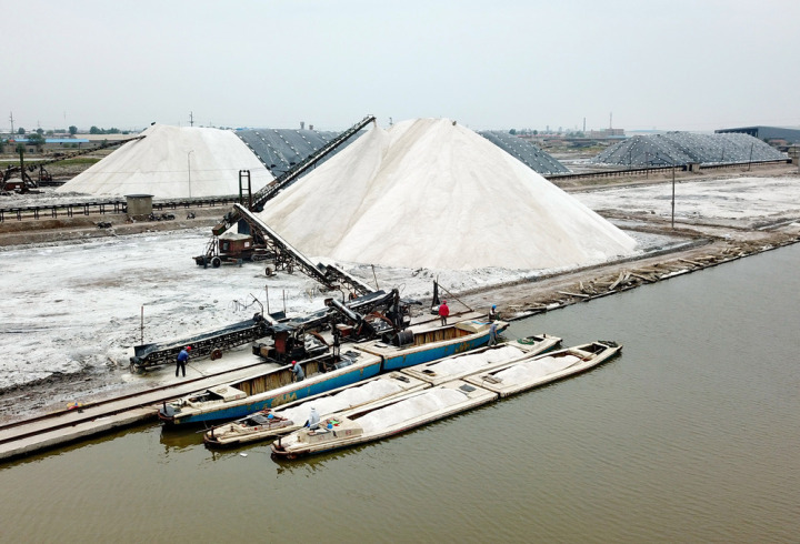 收获海盐,海盐航拍震撼全景