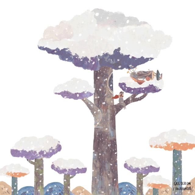 好看的动图系列,日本插画师ekuboon作品手绘