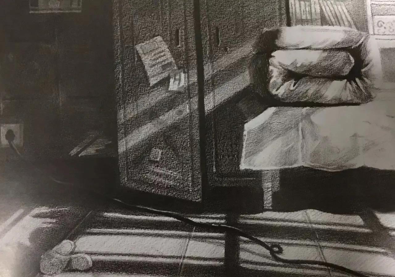 清华校考场景素描高分卷,清华素描场景高分卷技法