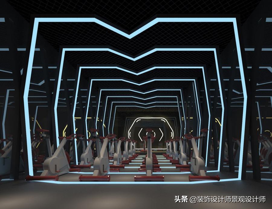 公司健身房设计效果图,书房健身房二合一设计效果图