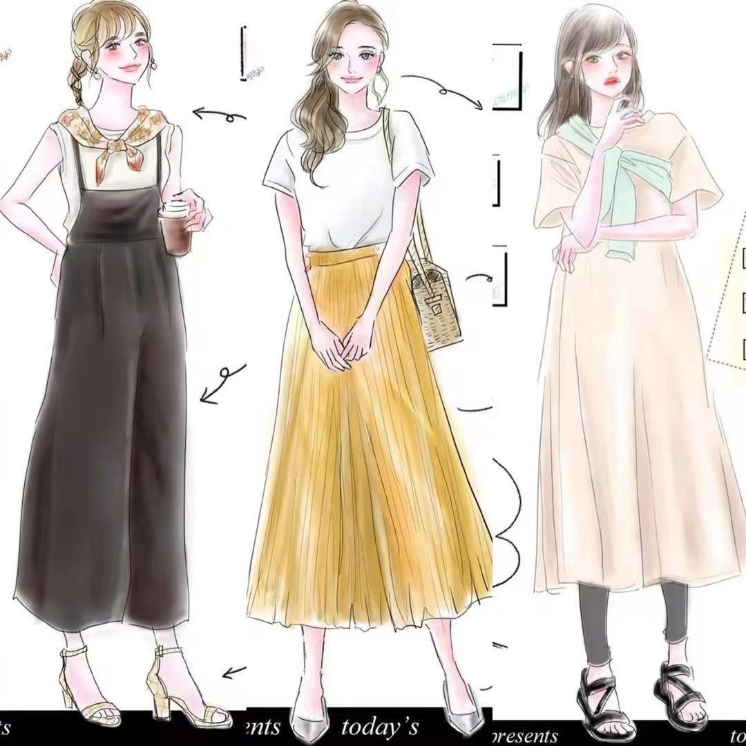 铅笔手绘时装效果图,时装效果图手绘系列