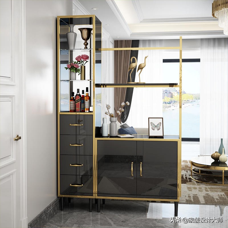 简单大气实用客厅鞋柜屏风,屏风带鞋柜效果图大全2023款