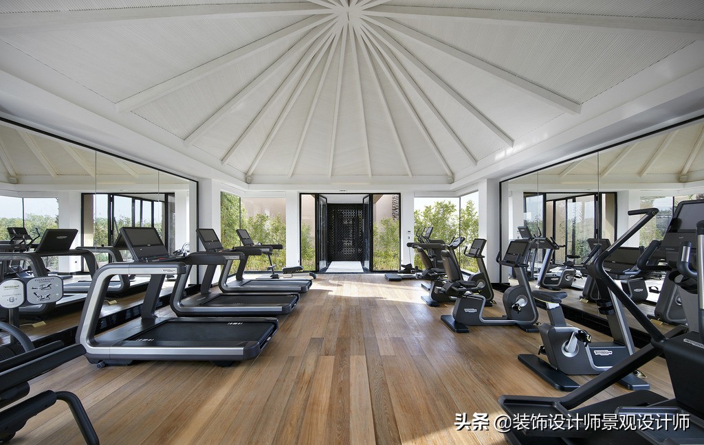 公司健身房设计效果图,书房健身房二合一设计效果图