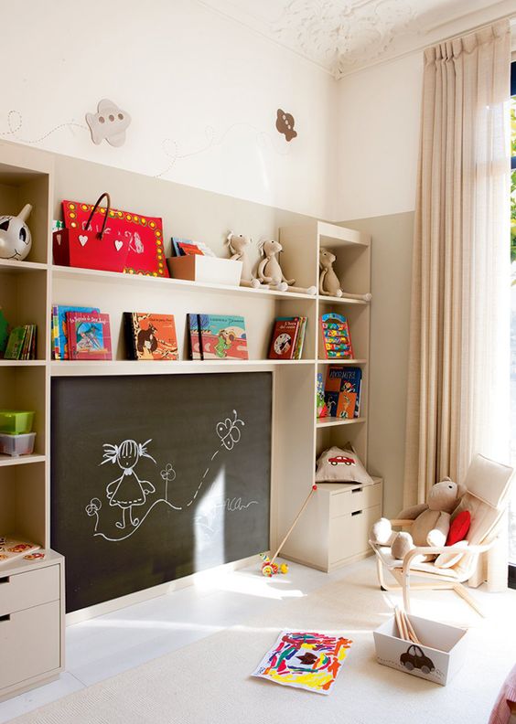 早备个黑板墙就好了！能涂能画实用与颜值兼具，解决了带娃难题