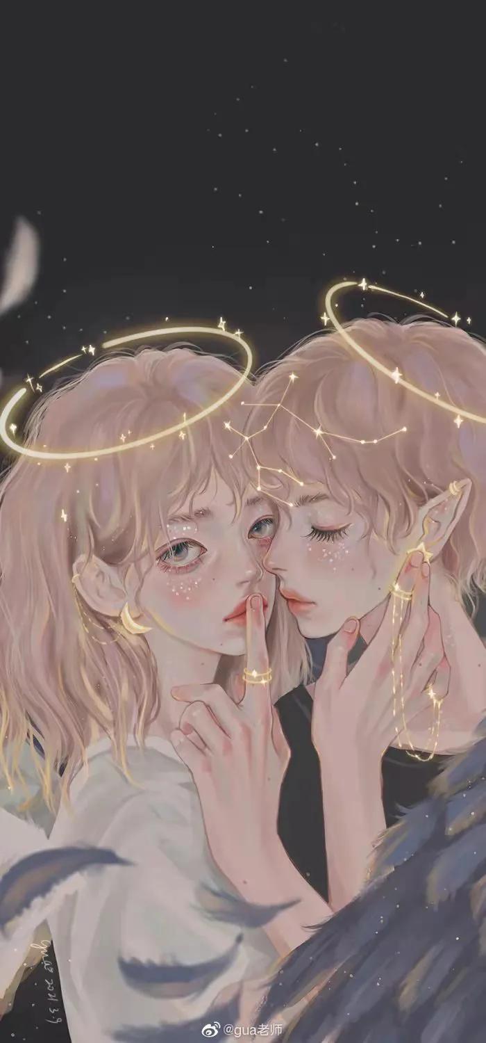 十二星座拟人图片涂色可打印,十二星座古风插画头像