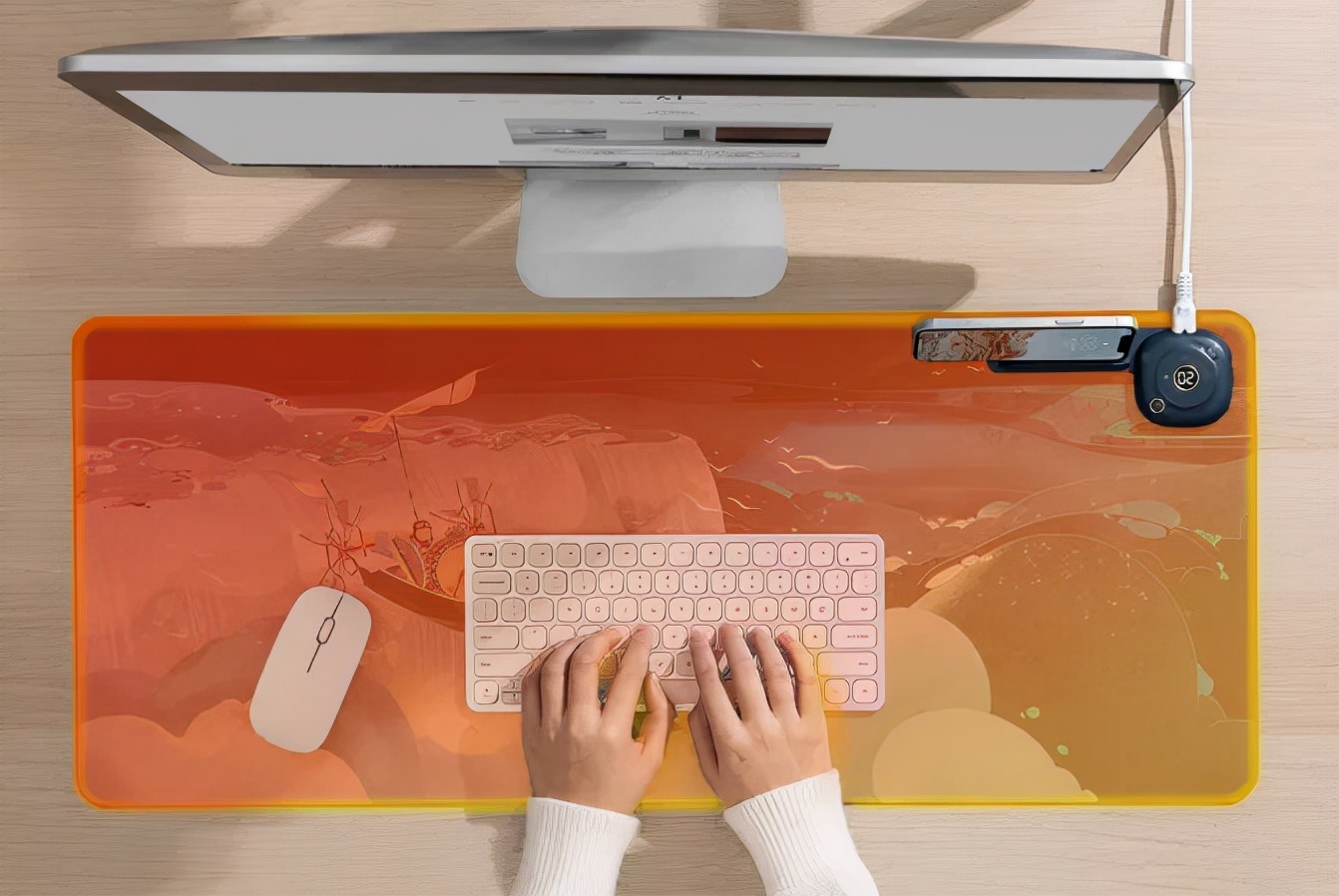 冬天写字暖手字母桌垫,冬天写字暖手桌垫高级感