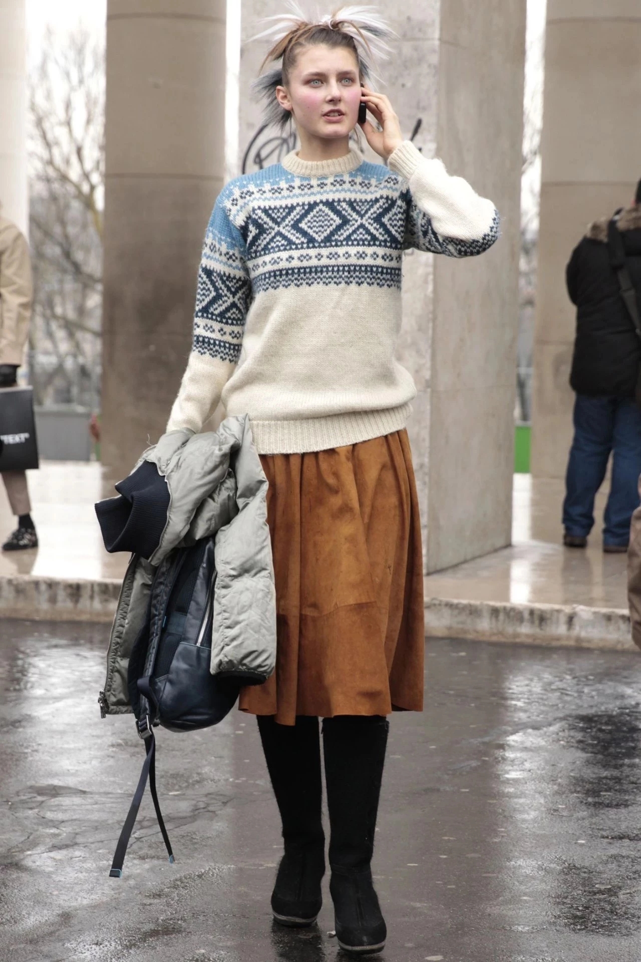 加厚费尔岛提花毛衣开衫女外穿,费尔岛浪漫提花套头毛衣秋冬新款