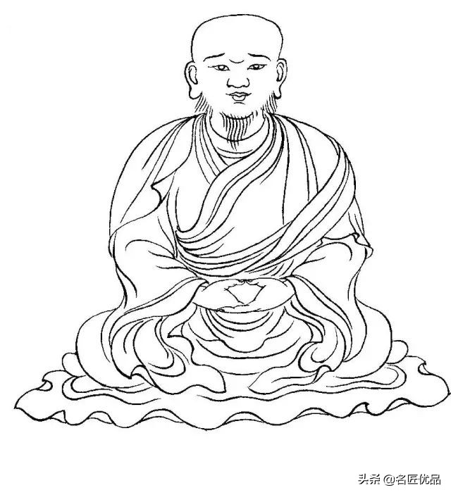 降龙罗汉白描图高清图片,降龙伏虎罗汉图白描