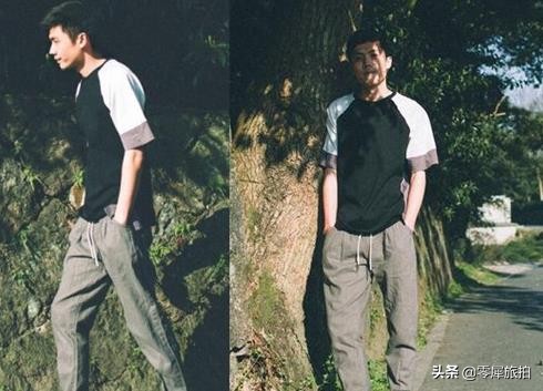 男生哈伦裤搭配白色短袖图片,白色长袖宽松t恤搭配哈伦裤