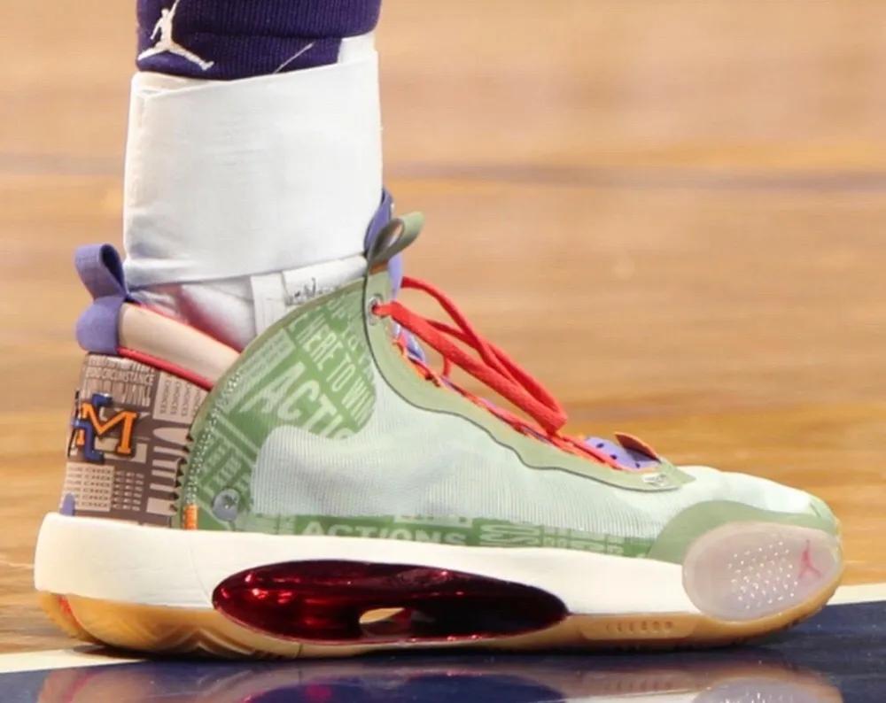 aj黄蜂队配色,nba球员上脚aj11红色