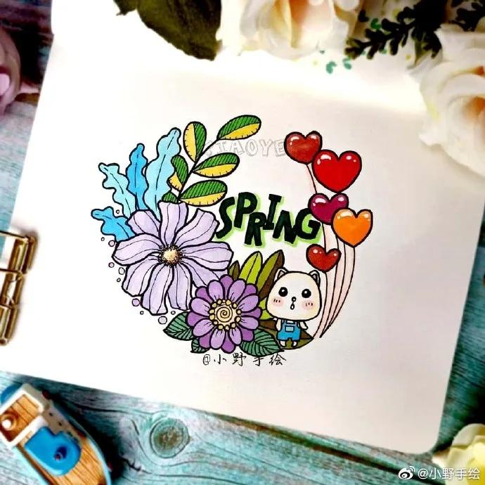 假期手抄报简单又漂亮可爱的图案,又好画又漂亮的手抄报