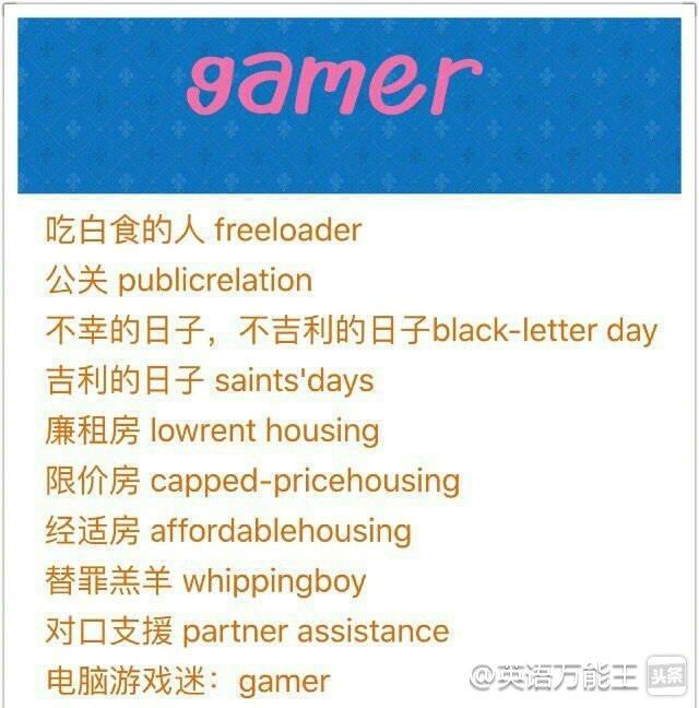 菜鸟、驴友、麦霸、代购、跳槽、型男、暴走、拼车热词英语怎么说