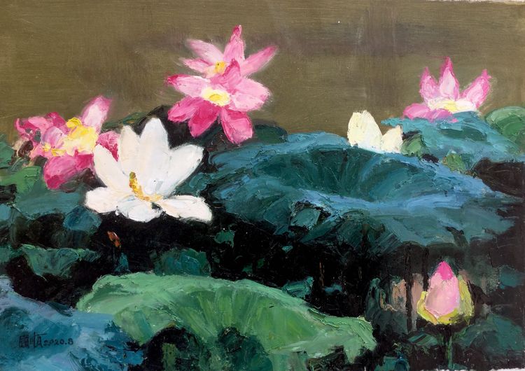 左国顺油画,郭福明的果子沟风景油画作品