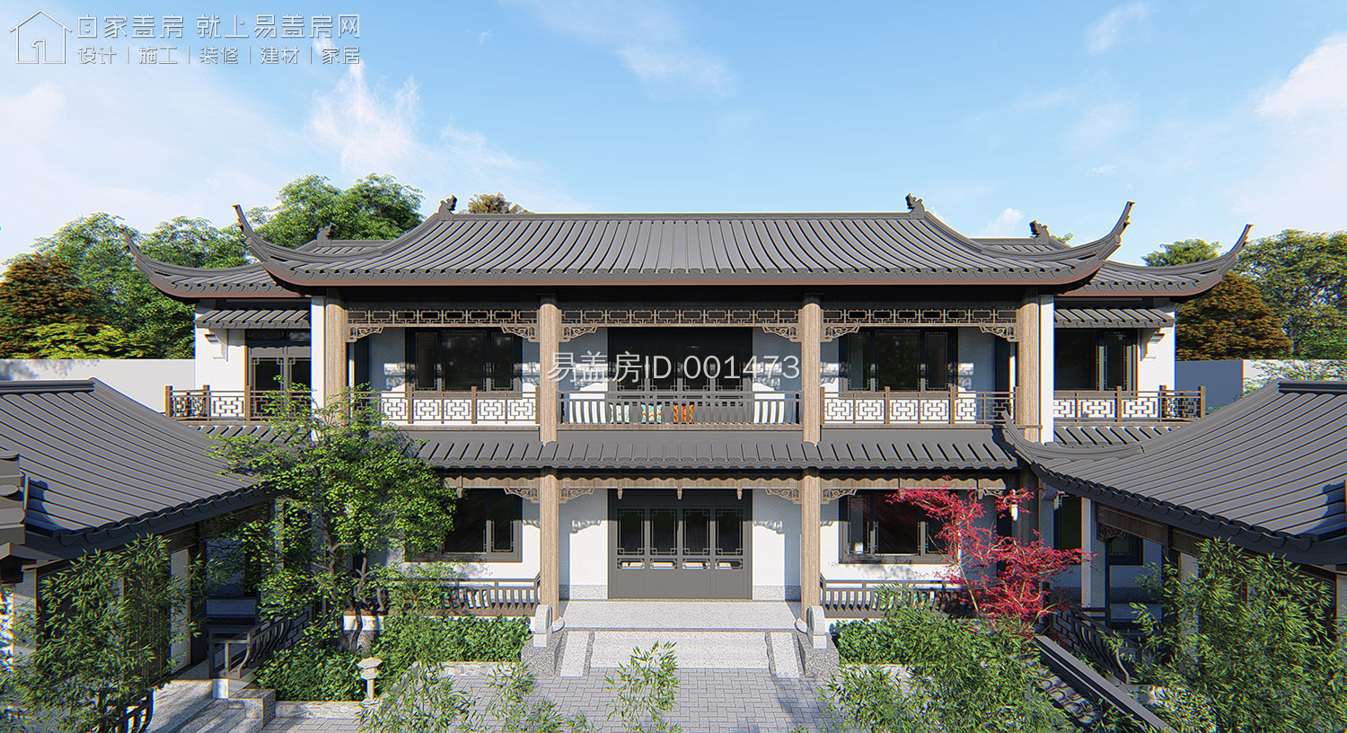 最牛中式四合院设计图及效果图,中式二层四合院永不过时