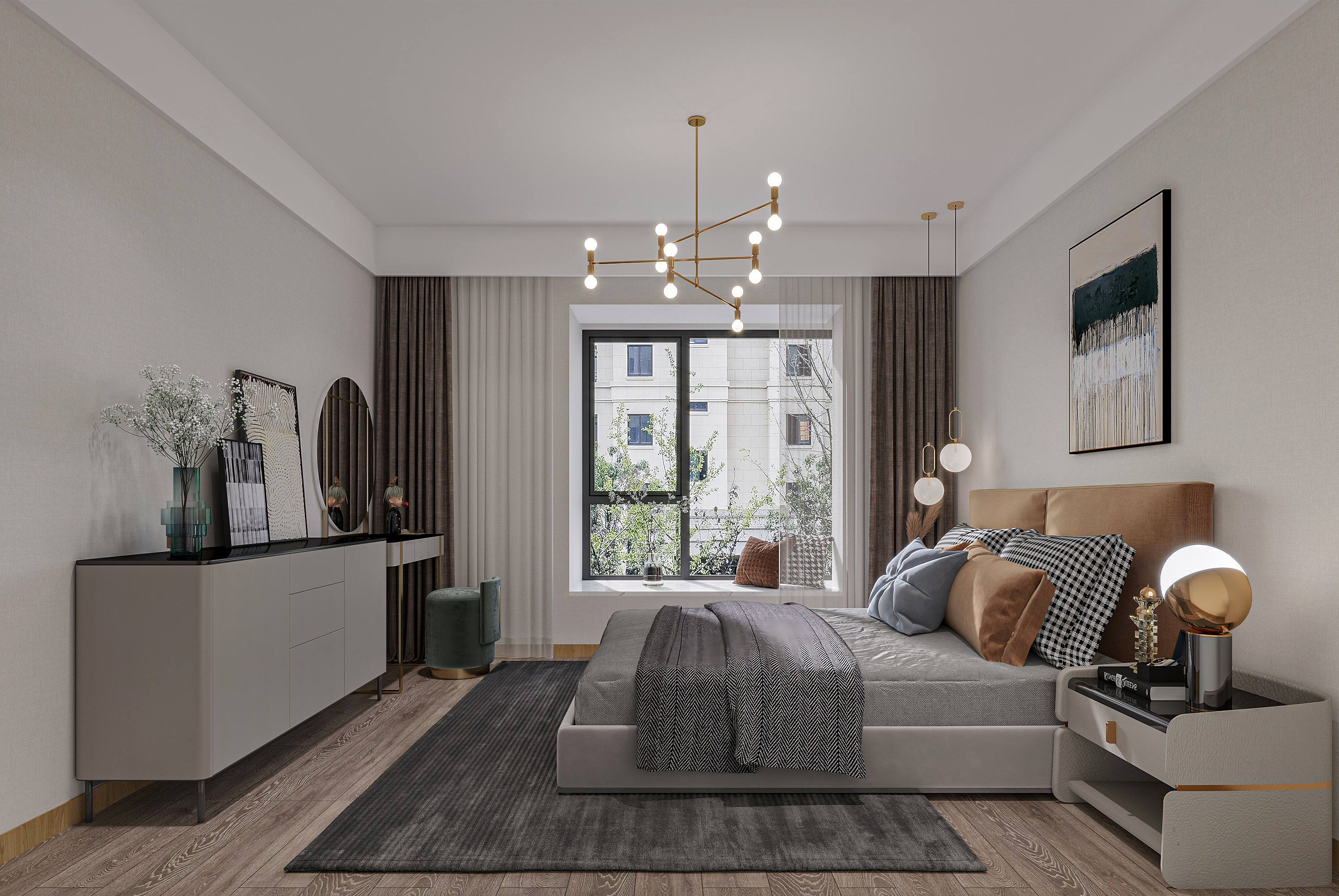 123平方设计欧式风格,西堤国际143平方米现代风格设计