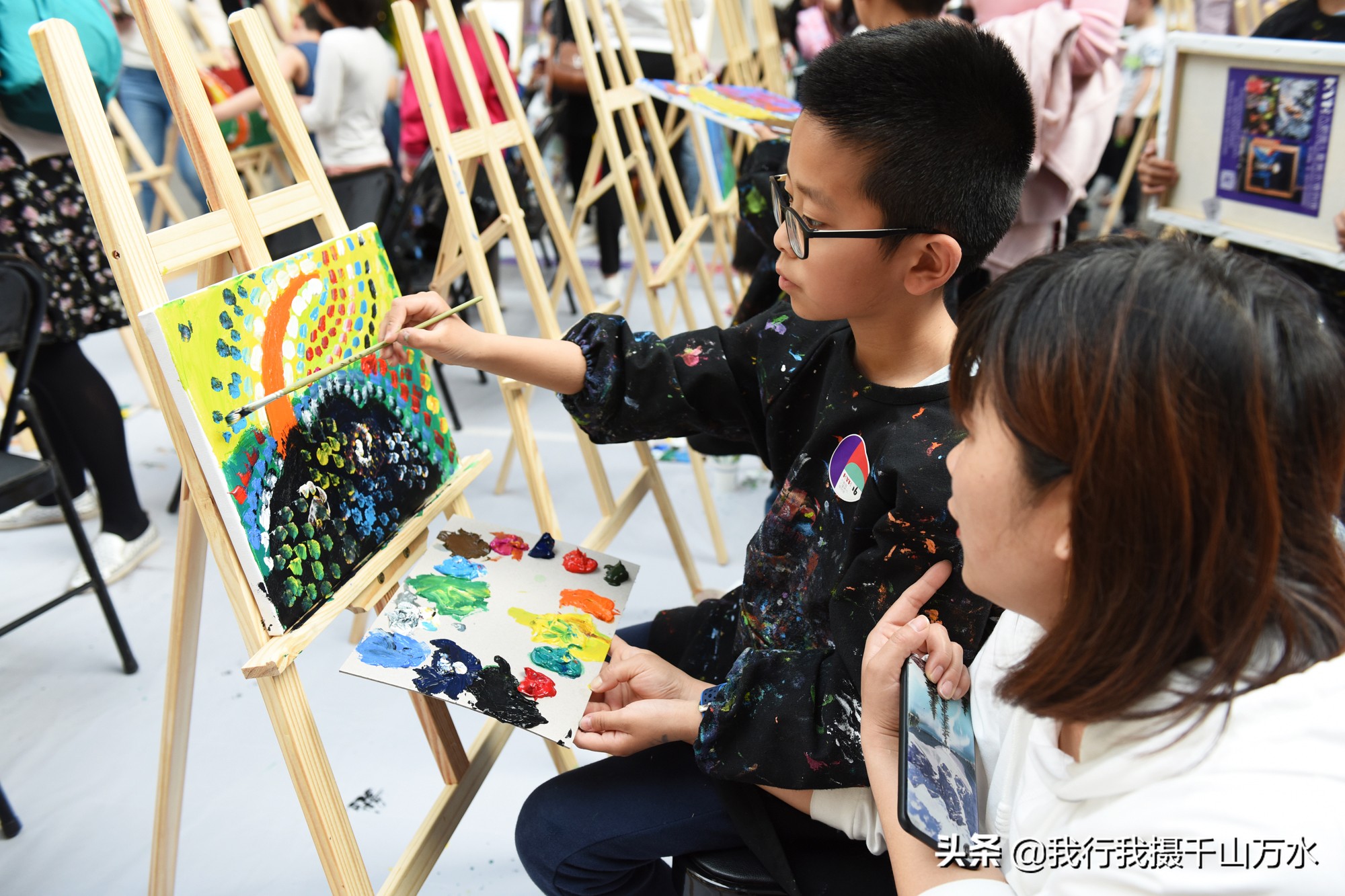 梵高的星空绘画教程油画棒,梵高星空儿童油画教程