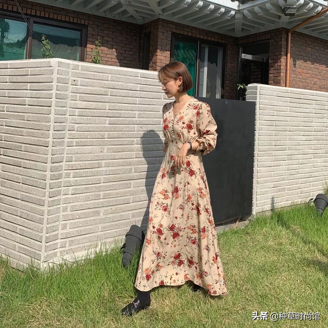 秋冬连衣裙长袖长款过膝修身气质,30套连衣裙搭配图