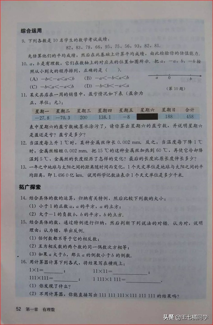 人教版初中数学家教,家教版七年级上册数学