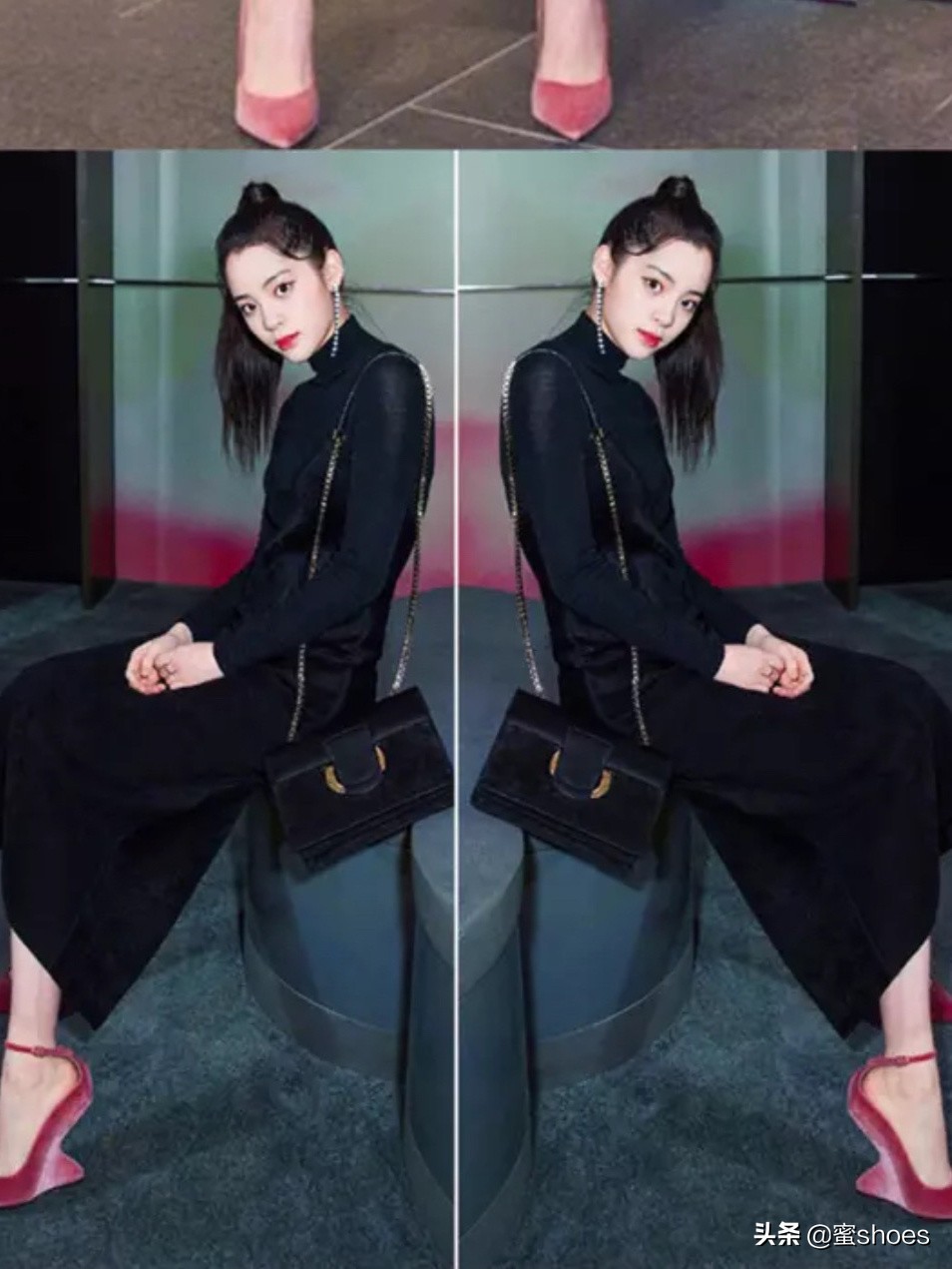 菲拉格慕杨幂高跟鞋,杨幂鞋子同款菲拉格慕