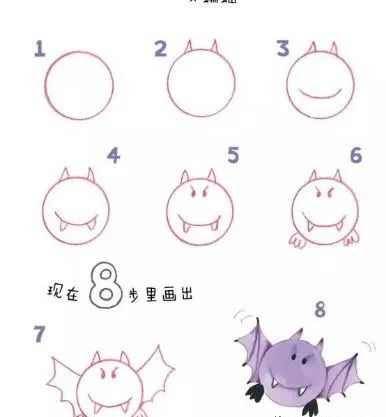 半圆动物简笔画,简笔画半圆动物可爱简单