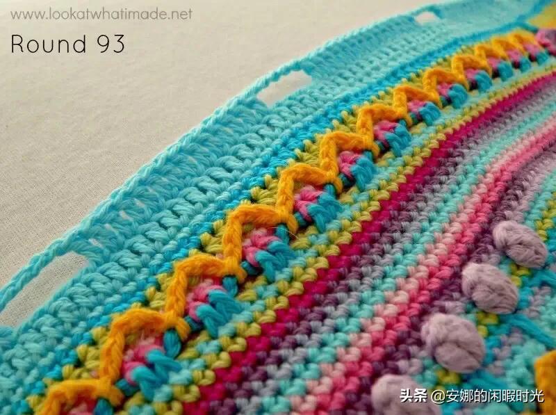 曼陀罗毯子编织教程,苏菲花园曼陀罗毯子钩法高清图解