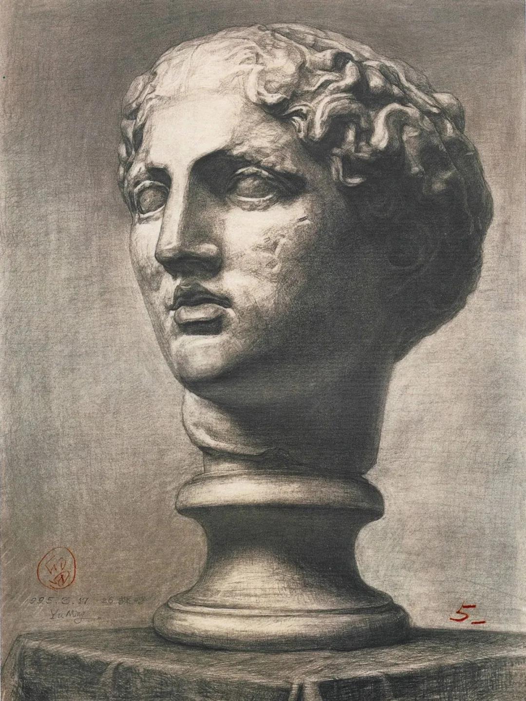 素描石膏像大师作品,石膏像名师