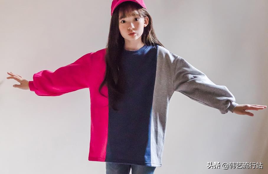 女童韩系风加绒连帽卫衣,2019秋女童流行卫衣