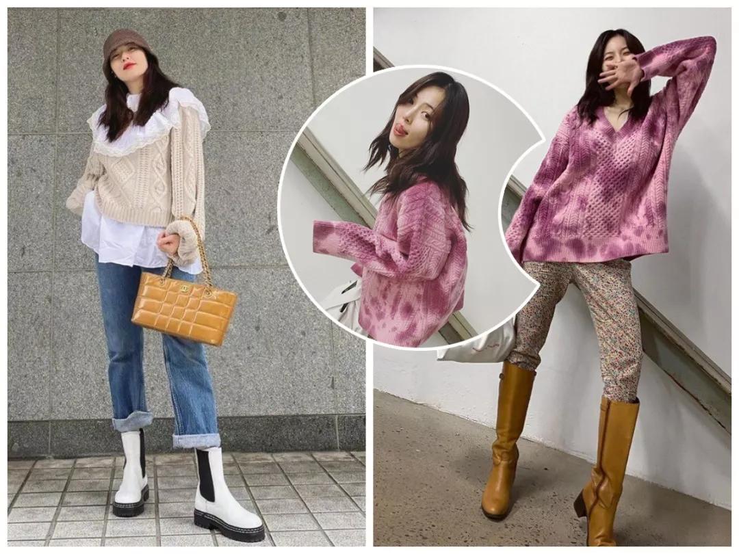 刘雯拉链毛衣哪个牌子好看,刘雯穿的熊图案毛衣