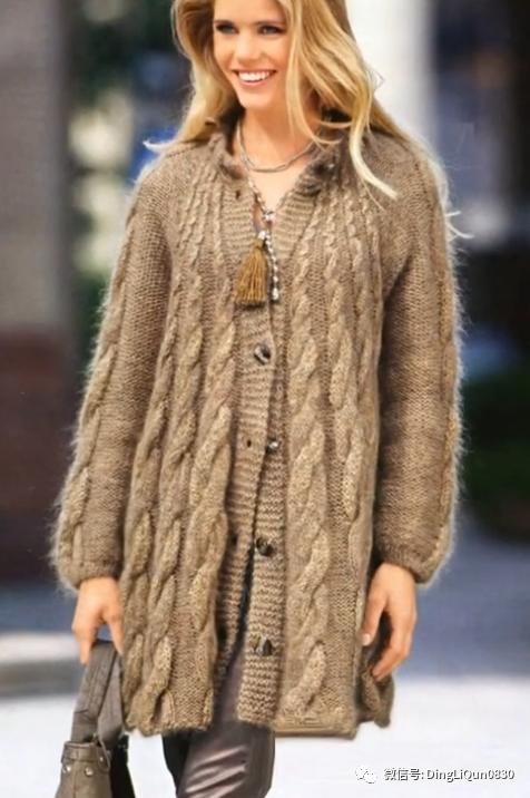 春秋针织女装长款开衫外套,加肥加大针织开衫外套长款