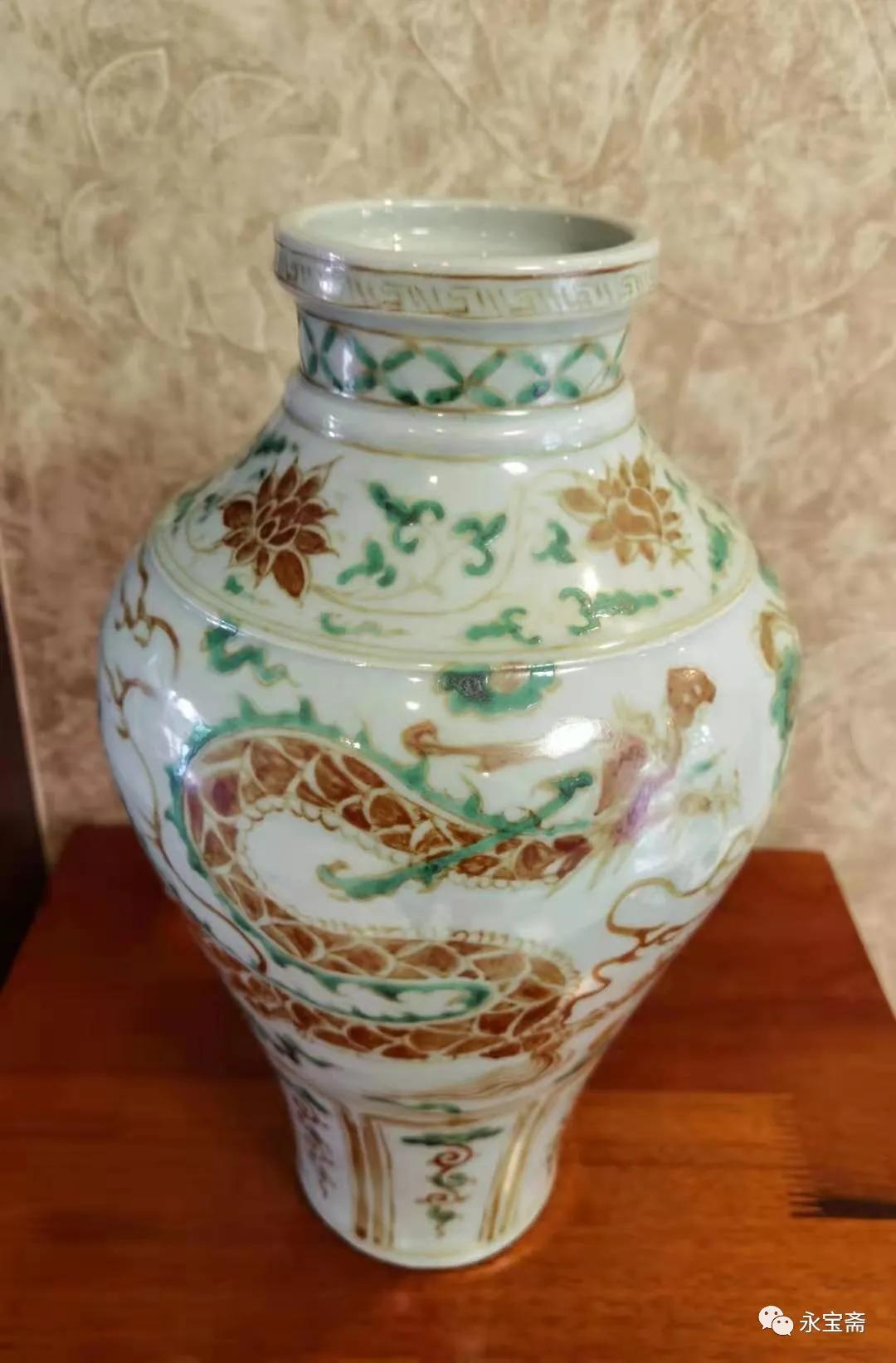 清乾隆斗彩凤纹罐,明代斗彩纯绿龙纹罐