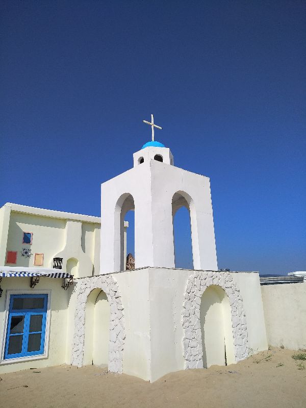 圣托里尼海边,盘锦金帛滩海滨浴场