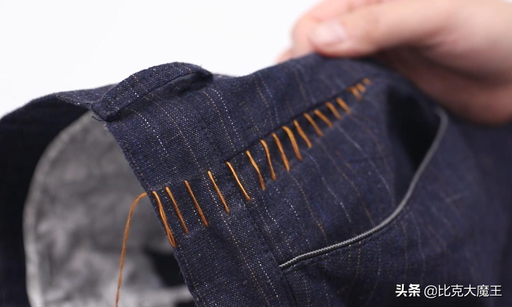 裤子收腰小妙招不用改,裤子裤腰大了怎么收小点