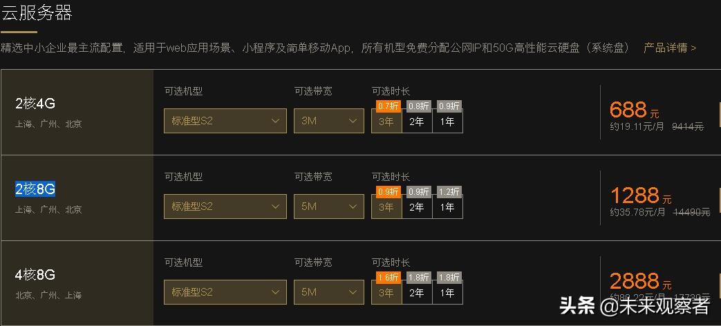 腾讯云双11惊喜价88元云服务器VPS50G硬盘