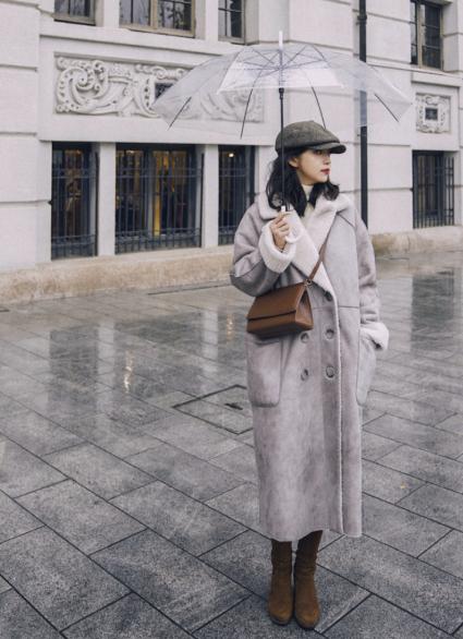 皮毛一体外套2021搭配最爆款女,中长款皮毛一体外套搭配啥