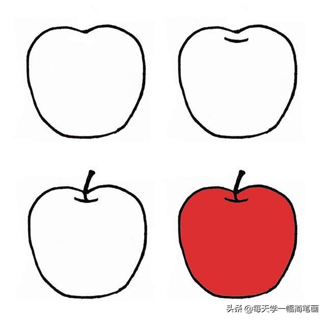 超简单水果简笔画初学者零基础,秋天成熟的水果有哪些简笔画